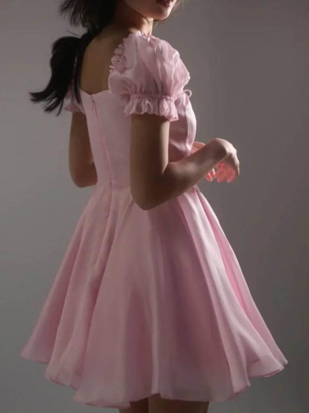 Selkie The Baby Soft Silk Mini Garden Party Dress Sweetheart Pink XSmall - Picture 2 of 7